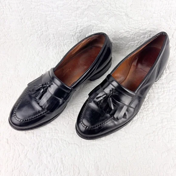 Allen Edmonds Newport Black Leather Tassel Kiltie Slip On Loafer Shoes size 12 - Picture 7 of 9